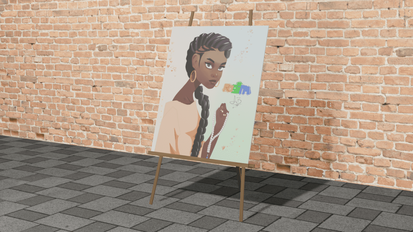 A 3D model of a painting